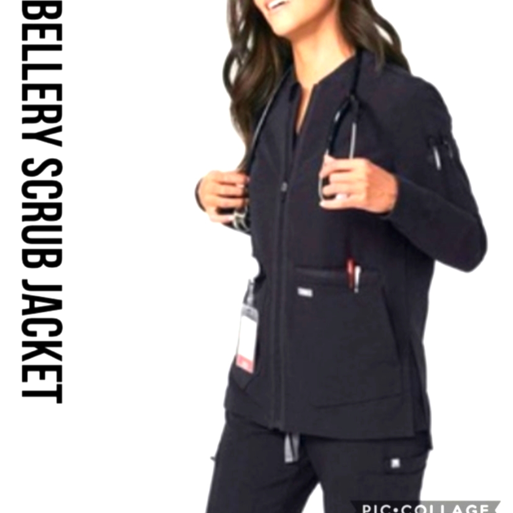 Figs Bellery Scrub Jacket - black, S